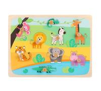 LLTCMYGS Montessori Forest Animals Wooden Peg Puzzle, Educational Wildlife Cognition Toy