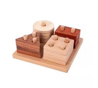 LLTCMYGS Montessori Geometric Shape Matching Set of Stacking Toys, Classification And Stacking Puzzle Toys,Model A