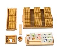 LLTCMYGS Montessori Golden Bead Bank Game Set, Decimal System Math Material for Kids,Bank game