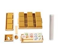 LLTCMYGS Montessori Golden Bead Bank Game Set, Decimal System Math Material for Kids,bank game with carpet