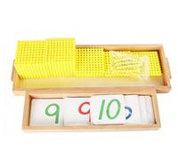 LLTCMYGS Montessori Golden Bead Bank Game, Wooden Decimal System Math Toy for Early Arithmetic