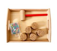 LLTCMYGS Montessori Hammering Toy Set, Wooden Cork & Push Pin Game for Toddlers, Fine Motor Skill
