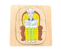 LLTCMYGS Montessori Human Body Life-Cycle Puzzle, A Multi-Layer Puzzle Teaching Aid for Preschool Intelligence,Man