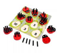 LLTCMYGS Montessori Ladybug Counting Peg Board, Early Learning Math & Motor Skill Game
