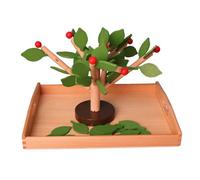 LLTCMYGS Montessori Leaf Insert Tree Toy, Wooden Fine Motor Skills Toy, Preschool Early Learning Educational Toy,green with tray