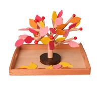 LLTCMYGS Montessori Leaf Insert Tree Toy, Wooden Fine Motor Skills Toy, Preschool Early Learning Educational Toy,colorful with tray