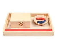 LLTCMYGS Montessori Magnet Science And Culture Teaching Aid Set, Wooden Tray And Magnet Teaching Aid