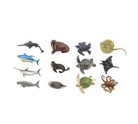 LLTCMYGS Montessori Marine Animal Language Teaching AIDS, Mini Animals Disconnected (13 Pieces)