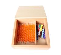 LLTCMYGS Montessori Math Beads for Seguin Board, Wooden Boxed Bead Stair & Colored Beads for Early Math Learning,Companion B