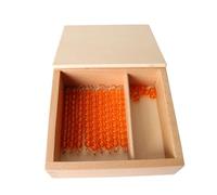 LLTCMYGS Montessori Math Beads for Seguin Board, Wooden Boxed Bead Stair & Colored Beads for Early Math Learning,Companion A