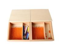 LLTCMYGS Montessori Math Beads for Seguin Board, Wooden Boxed Bead Stair & Colored Beads for Early Math Learning,One set