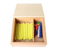 LLTCMYGS Montessori Math Beads Set for Seguin Board, Montessori Materials with Wooden Storage Box,Companion A