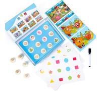 LLTCMYGS Montessori Memory Matching & Spot The Difference Game, Wooden Cognitive Development Toy