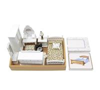 LLTCMYGS Montessori Mini Bedroom Model And Corresponding Card Set, Language Teaching Aid Set Package