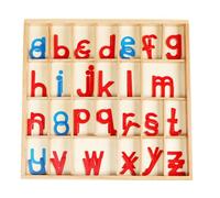 LLTCMYGS Montessori Movable Alphabet Set, Wooden Letters for Spelling & Phonics Learning