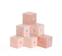 LLTCMYGS Montessori Natural Wood Color Cubic Magnetic Building Block Toys, Sensory Creative Toys,10pcs