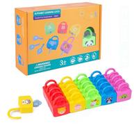 LLTCMYGS Montessori Number & Alphabet Matching Lock, Educational Key Unlocking Toy for Toddlers,letters