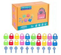 LLTCMYGS Montessori Number & Alphabet Matching Lock, Educational Key Unlocking Toy for Toddlers,Numbers