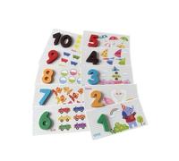 LLTCMYGS Montessori Number Learning Cards, Number Recognition Puzzle with Picture