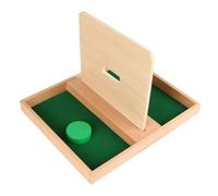 LLTCMYGS Montessori Object Permanence Box with Green Disc, Early Development Toy for Hand-Eye Coordination