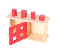 LLTCMYGS Montessori Object Permanence Box, Wooden Object Permanence & Shape Sorting Toy for Toddlers,Model A