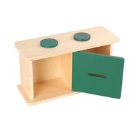 LLTCMYGS Montessori Object Permanence Box, Wooden Object Permanence & Shape Sorting Toy for Toddlers,Model C