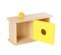 LLTCMYGS Montessori Object Permanence Box, Wooden Object Permanence & Shape Sorting Toy for Toddlers,Model B