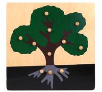 LLTCMYGS Montessori Plant Knob Jigsaw Puzzle, Wooden Plant Panel Toy,Big trees