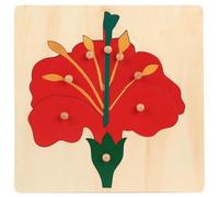 LLTCMYGS Montessori Plant Knob Jigsaw Puzzle, Wooden Plant Panel Toy,flowers