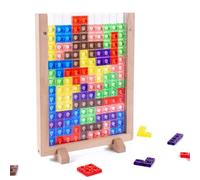 LLTCMYGS Montessori Russian Stacking Toys, Wooden Blocks Puzzle Brain Teasers Toy, Early Educational Games