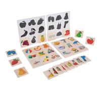 LLTCMYGS Montessori Shadow Wooden Matching Jigsaw Puzzle Toys, Preschool Activity Toy Gifts