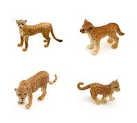 LLTCMYGS Montessori Simulation Cheetah Model Set, Language Replica Statues (4 Pieces)