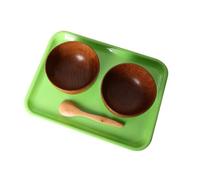 LLTCMYGS Montessori Spoon Scooping Set, Wooden Practical Life Toys, Wooden Bowl & Spoon Activity,plastic tray