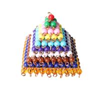 LLTCMYGS Montessori Square Number Bead Pyramid, Wooden Math Manipulative for Kids