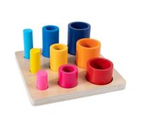 LLTCMYGS Montessori Three-Circle Step Cylinder, Fine Motor Skills, Color Learning & Coordination