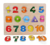 LLTCMYGS Montessori Toddler Number Recognition And Shape Matching Puzzle, Early Math And Cognitive Development Toy