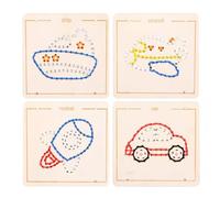 LLTCMYGS Montessori Transport Pattern Lacing Embroidery Toy for Toddlers, Wooden Threading Puzzle for Fine Motor Skills