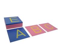 LLTCMYGS Montessori Uppercase & Lowercase Sandpaper Letters, Wooden Language Toy for Early Literacy,uppercase letters