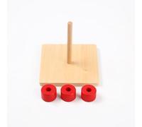 LLTCMYGS Montessori Vertical Dowel & Ring Stacker, Wooden Peg Stacking Toy for Infants