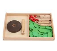 LLTCMYGS Montessori Wood Leaf Insert Building Block Toys, Tree Assembly Toy Sets,Green