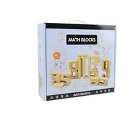 LLTCMYGS Montessori Wood Number Blocks Toys, Colorful Number Sorting & Stacking Toy, Balance Competition Toy,Beech wood color,100 pieces