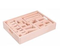 LLTCMYGS Montessori Wood Number Blocks Toys, Colorful Number Sorting & Stacking Toy, Balance Competition Toy,Beech wood color,32 pieces