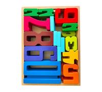 LLTCMYGS Montessori Wood Number Blocks Toys, Colorful Number Sorting & Stacking Toy, Balance Competition Toy,Colorful,32 pieces