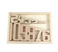 LLTCMYGS Montessori Wood Number Blocks Toys, Colorful Number Sorting & Stacking Toy, Balance Competition Toy,Beech wood color,10 pieces