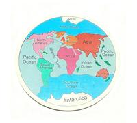 LLTCMYGS Montessori Wood Seven Continents Puzzle Toy, Learning And Educational Toy Gift