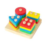 LLTCMYGS Montessori Wood-Shaped Classification Stacking Toys, Early Educational Puzzles for Kids