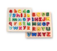 LLTCMYGS Montessori Wooden ABC Alphabet Learning Puzzle Toys, Preschool Language Alphabet Building Block Teaching AIDS