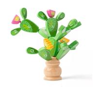 LLTCMYGS Montessori Wooden Alphabet Cactus Toy, Educational Fine Motor Skill Building Toy