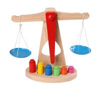 LLTCMYGS Montessori Wooden Balance Scale with Colorful Weights, Early Math Learning Toy for Toddlers