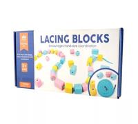 LLTCMYGS Montessori Wooden Bead Stringing Toy, Toddler Sensory Occupational Therapy Toys